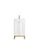 James Martin Vanities Chianti 20in Single Vanity, Glossy White, Radiant Gold, w/ White Glossy Composite Stone Top E303V20GWRGDWG - alternate 2